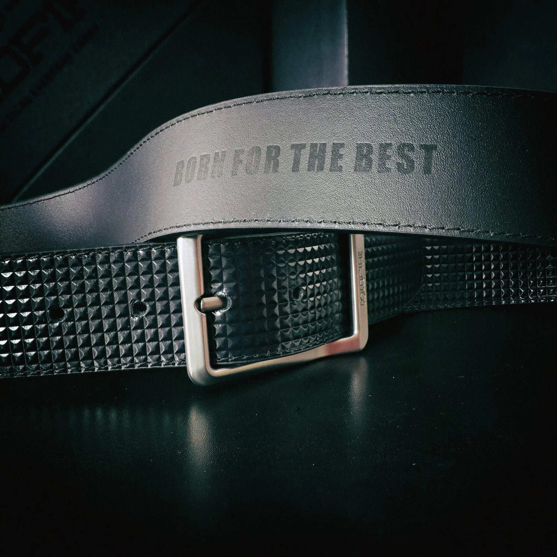 COLDFIRE Premium Genuine Leather Men's Belt | Pyramid print Black - COLDFIRE