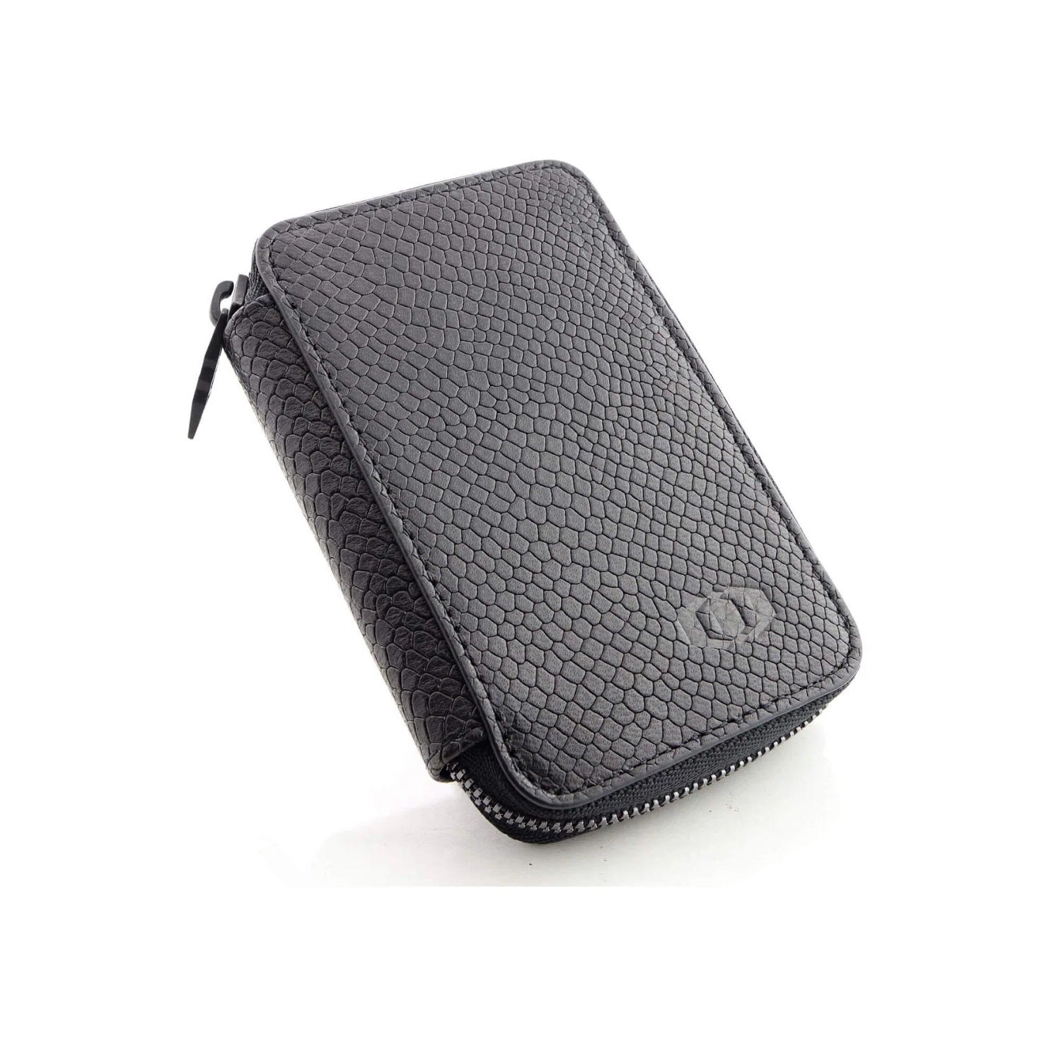 RFID Men's Mini Wallet - Genuine Leather - Black - Snake Eye - COLDFIRE