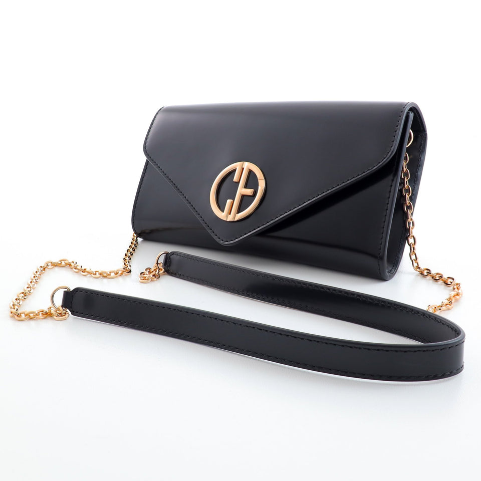 Small handbag - crossbody - Black semi patent leather - Gold | COLDFIRE - COLDFIRE