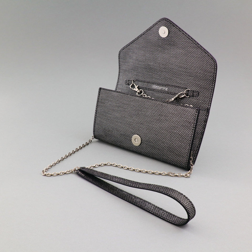 Small handbag - crossbody - Graphite leather - Silver | COLDFIRE - COLDFIRE