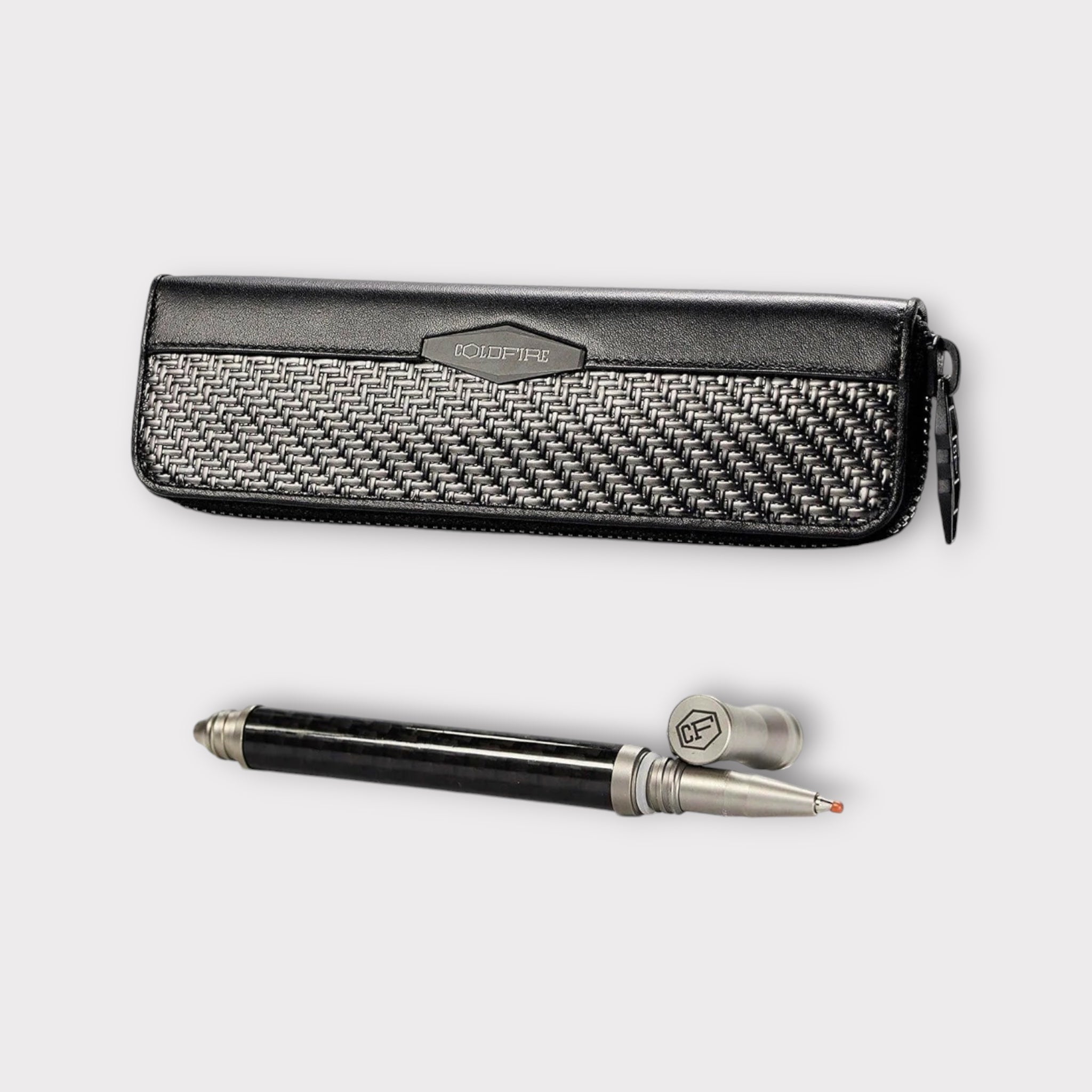 BladeStrike - Tactical Pen Set – Carbon Fiber & Titanium Pen with 2-Holder Case