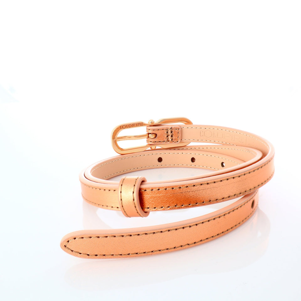 Women's belt - genuine leather - 12 mm - Corona Gold | COLDFIRE - COLDFIRE