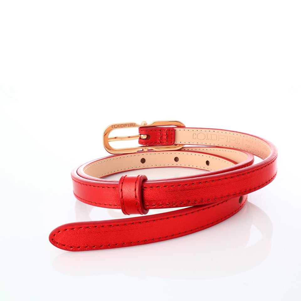 Women's belt - genuine leather - 12 mm - Egeria Red | COLDFIRE - COLDFIRE