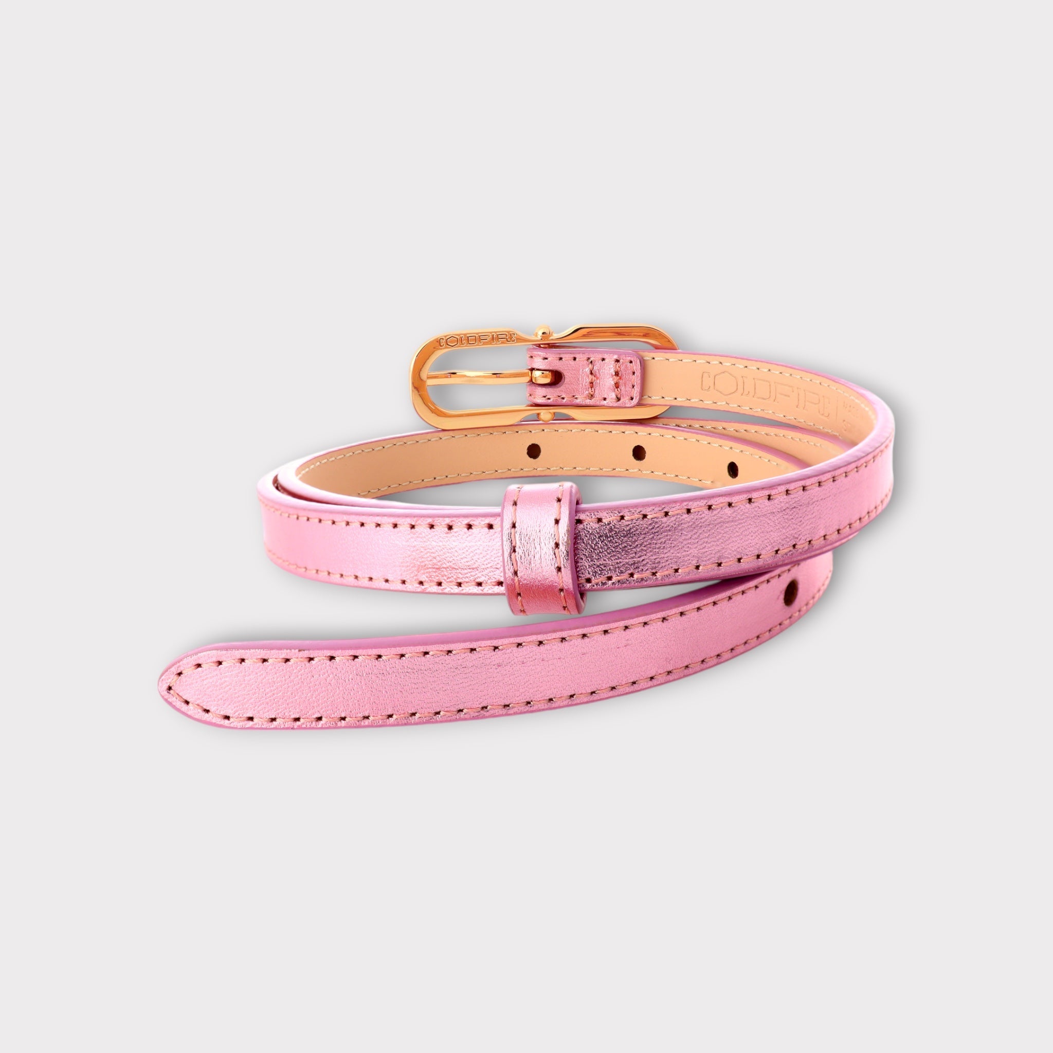 Women's belt - genuine leather - 12 mm - Malin Pale Pink | COLDFIRE - COLDFIRE