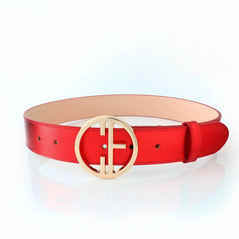 Women's belt - genuine leather - 35 mm - Egeria Red | COLDFIRE - COLDFIRE