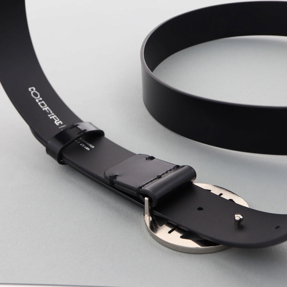 Women's belt - Semi patent leather - 35 mm - Black - Silver | COLDFIRE - COLDFIRE